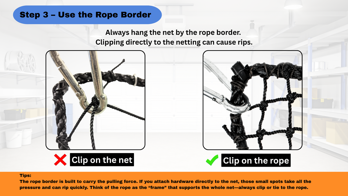 how to tie a net with rope