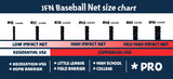 JFN #60 Nylon Baseball Backstop Net, Custom Size