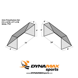 Dynamax Sports Collegiate Soccer Goal Net, 8'h x 24'w x 4'T x 8'D, Pair