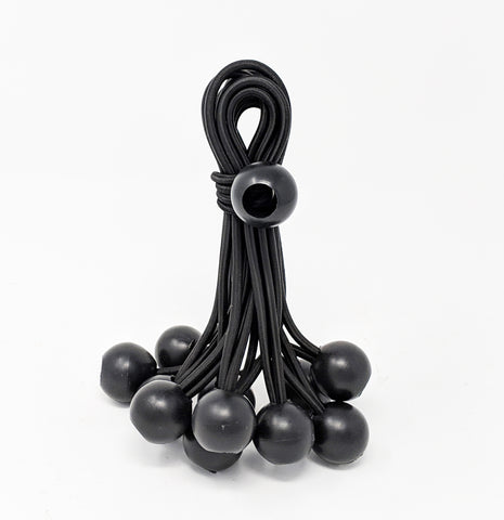Bungee Ball Tie Down Straps 8 inch Black, Qty: 50