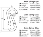 6mm Spring Clips, Qty: 10